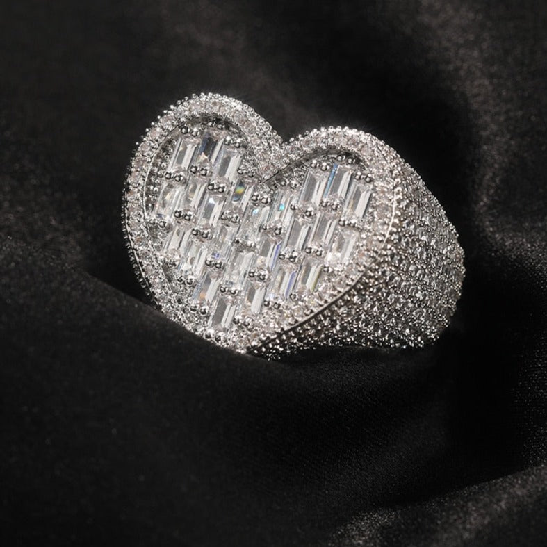 Bague coeur diamant — Groumia
