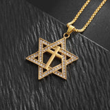 Collier étoile de david or et diamant — Groumia
