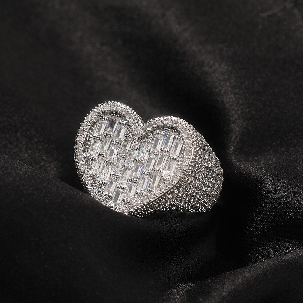 Bague coeur diamant — Groumia