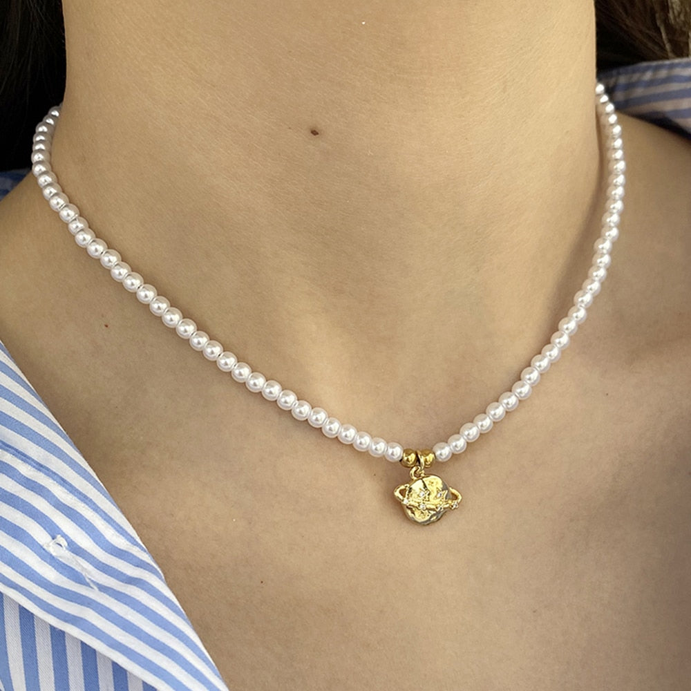 Collier perle planete — Groumia
