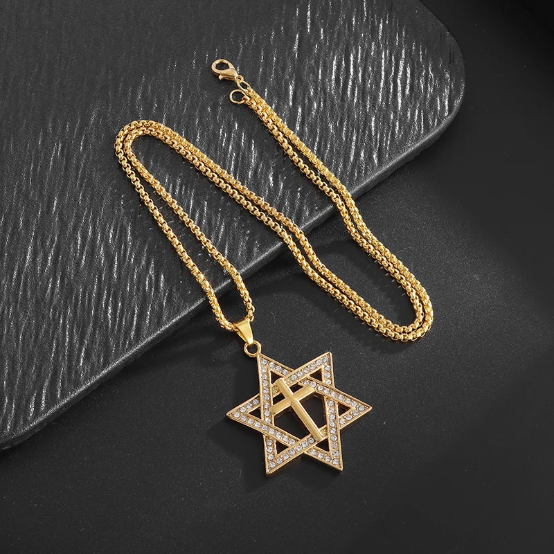 Collier étoile de david or et diamant — Groumia