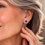 Boucles d'oreilles carrées en saphir — Groumia