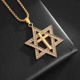 Collier étoile de david or et diamant — Groumia