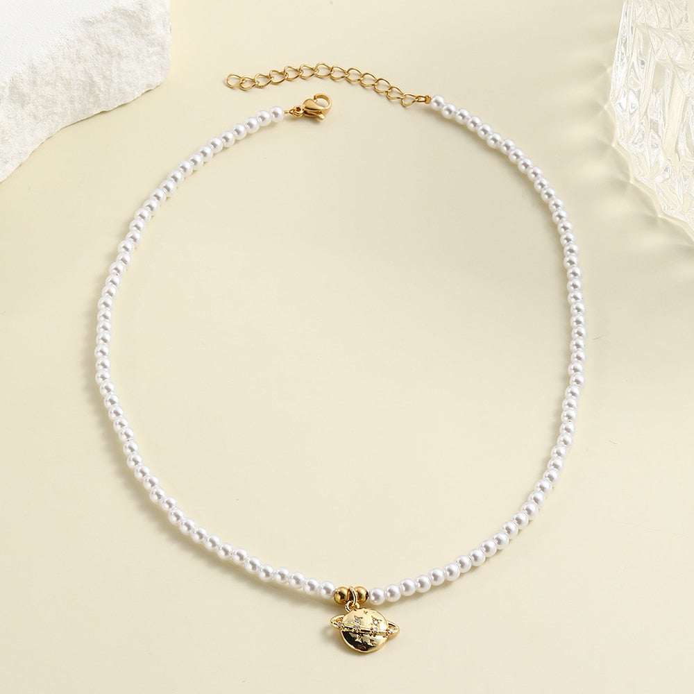 Collier perle planete — Groumia