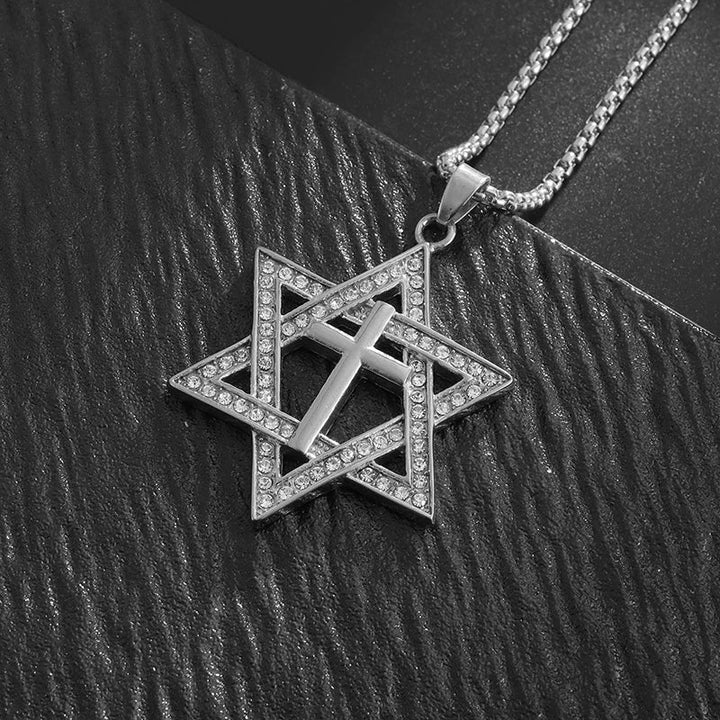 Collier étoile de david or et diamant — Groumia