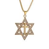 Collier étoile de david or et diamant — Groumia
