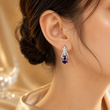 Boucles d'oreilles pendantes en argent et améthyste — Groumia