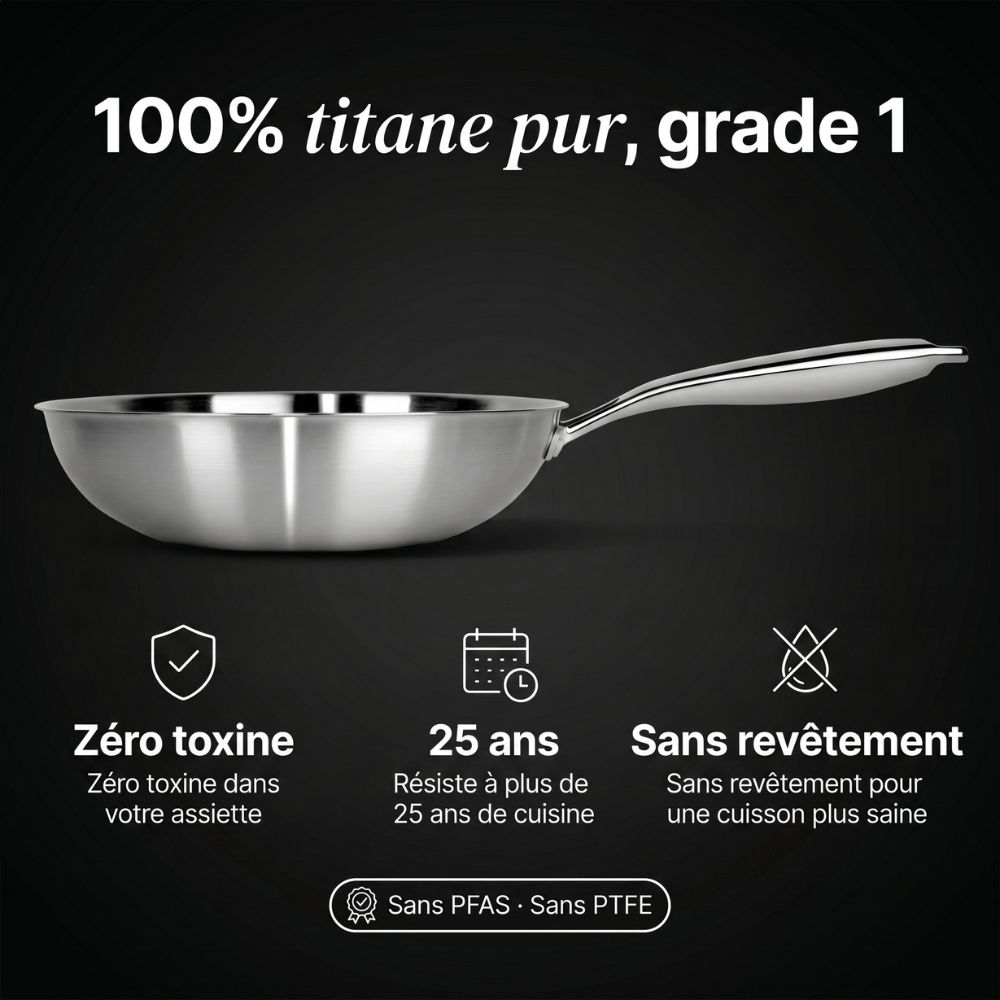 Wok Groumia® 28 cm en titane