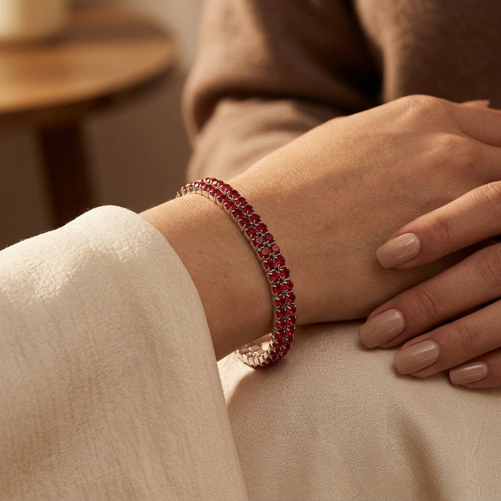 Bracelet de Tennis en Rubis Argenté — Groumia