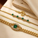 Bracelet Set en Émeraude Dorée — Groumia