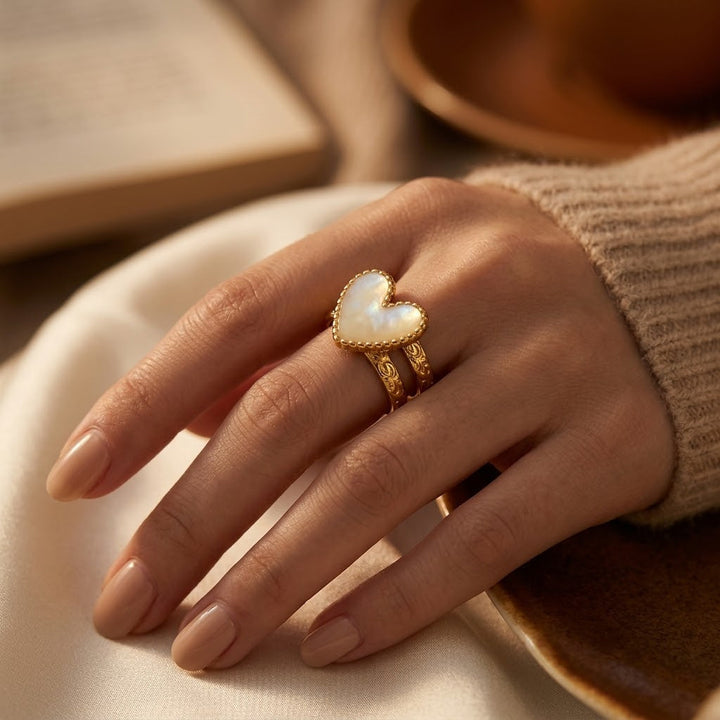 Bague Motif Cœur en Or — Groumia