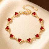 Bracelet Chaîne Cœur en Rubis Doré — Groumia