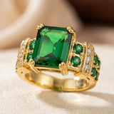 Bague géométrique en or émeraude — Groumia