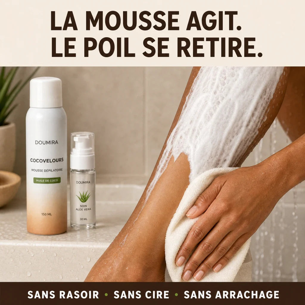 Groumia CocoVelours™ – Mousse dépilatoire sans rasoir