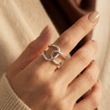 Bague ouverte en argent entrelacée — Groumia
