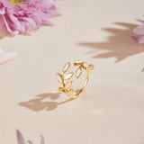 Bague Motif Feuille d'Or — Groumia
