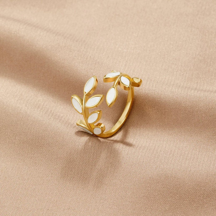 Bague Motif Feuille d'Or — Groumia