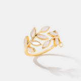 Bague Motif Feuille d'Or — Groumia