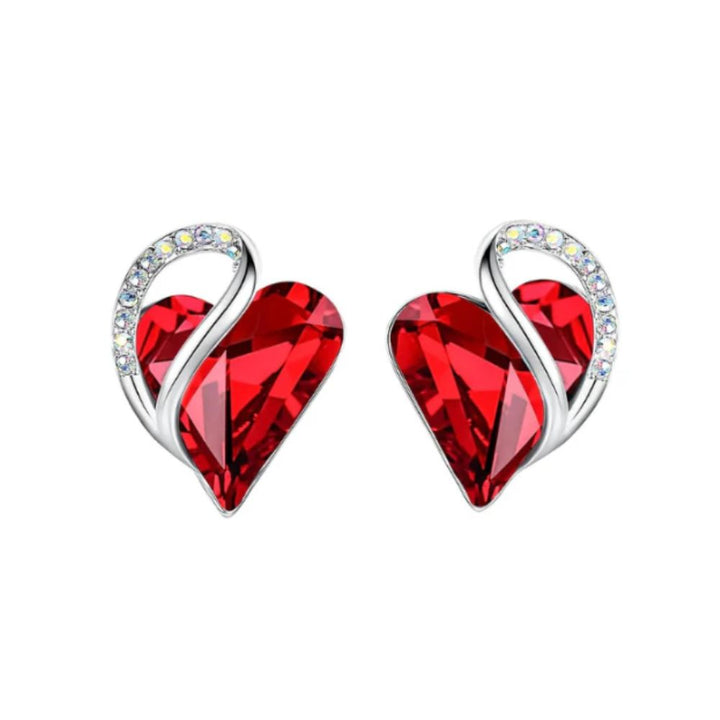Boucles d'oreilles en rubis cœur infini — Groumia