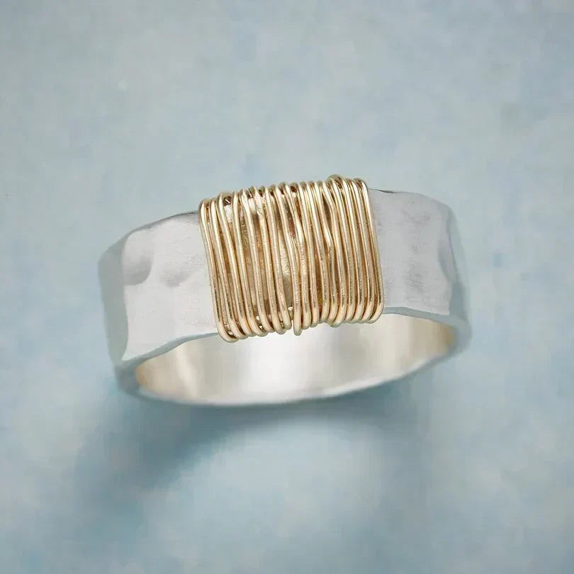 Bague en Fil d'Argent et d'Or — Groumia