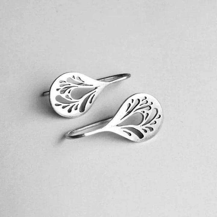 Boucles d'Oreilles Creuses Anciennes | Or Blanc — Groumia