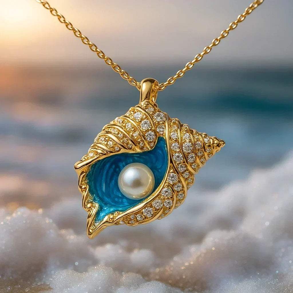Collier en Coquillage Perlé Rayonnant | Or — Groumia