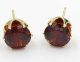 Boucles d'oreilles rondes en rubis — Groumia