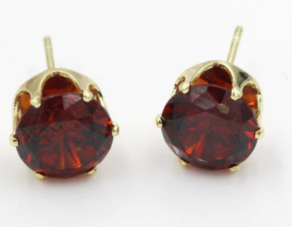 Boucles d'oreilles rondes en rubis — Groumia