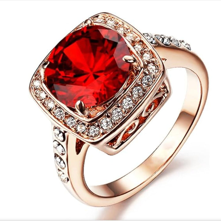 Bague Énonciatrice Ruby Halo — Groumia