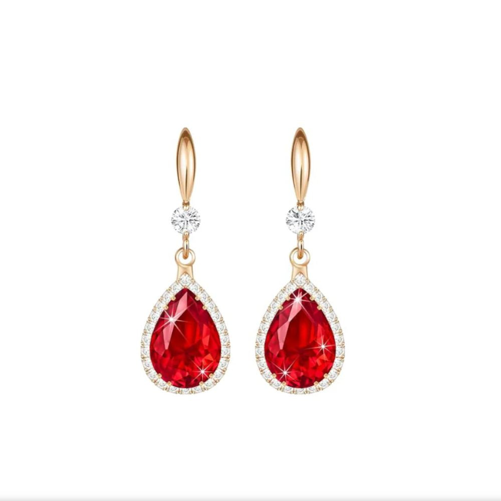 Boucles d'oreilles en forme de goutte de rubis — Groumia