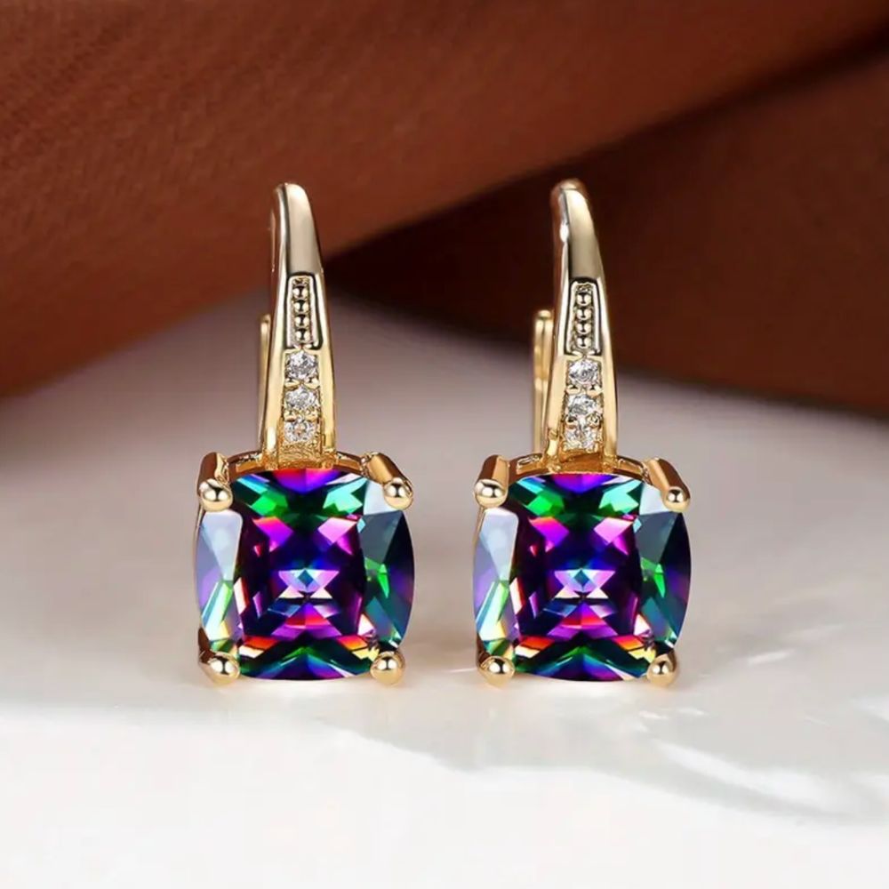 Boucles d'oreilles en pierre mystique — Groumia