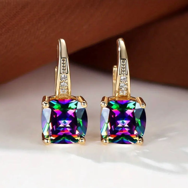 Boucles d'oreilles en pierre mystique — Groumia