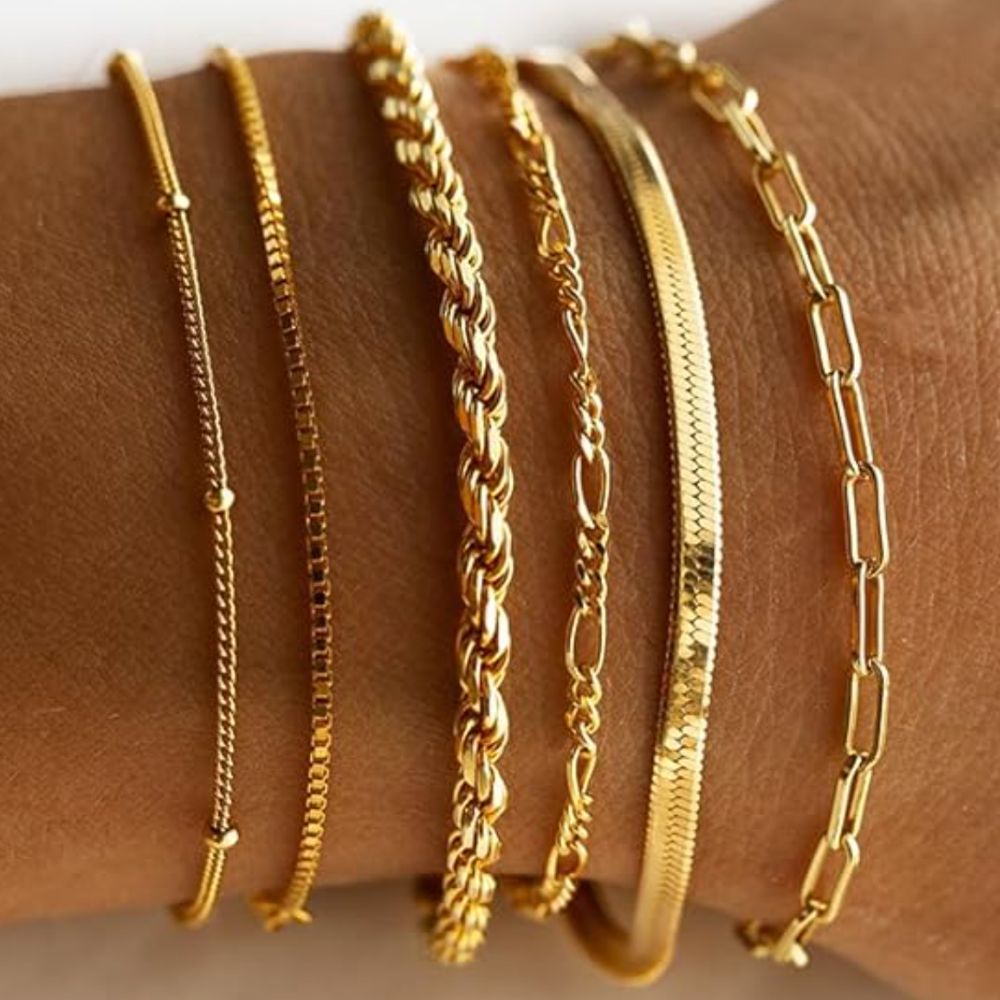 Ensemble de Bracelets en Or Classique Isabella — Groumia