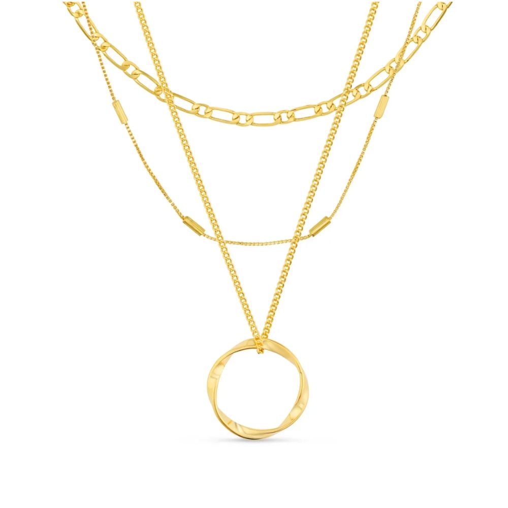 Collier en Or à Trois Rangées Classique — Groumia