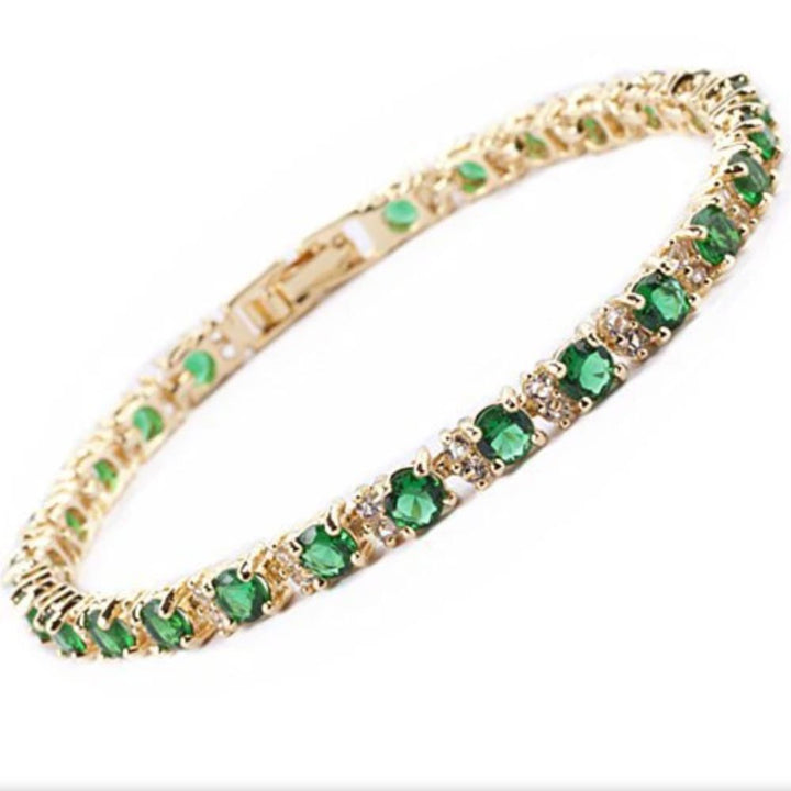 Bracelet Tennis Trio Émeraude — Groumia