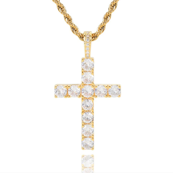 Collier Croix en Diamant Classique — Groumia