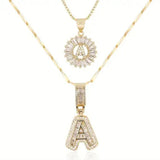 Collier avec Initiale Pave — Groumia
