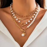 Collier Vintage en Perles et Chaîne en Serpent — Groumia