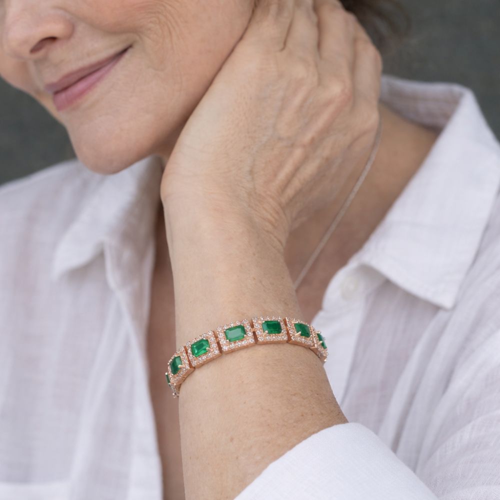 Bracelet en Or Émeraude Vert — Groumia
