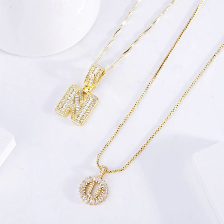 Collier avec Initiale Pave — Groumia