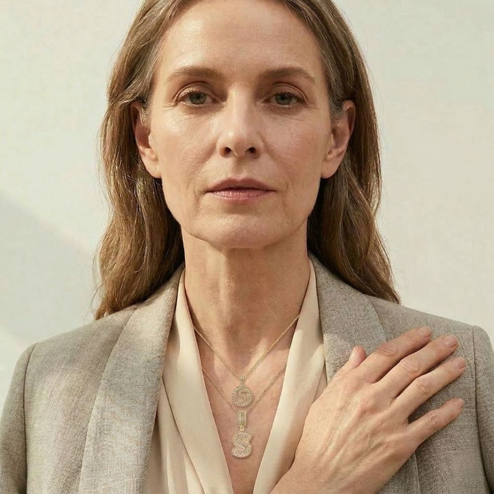 Collier avec Initiale Pave — Groumia